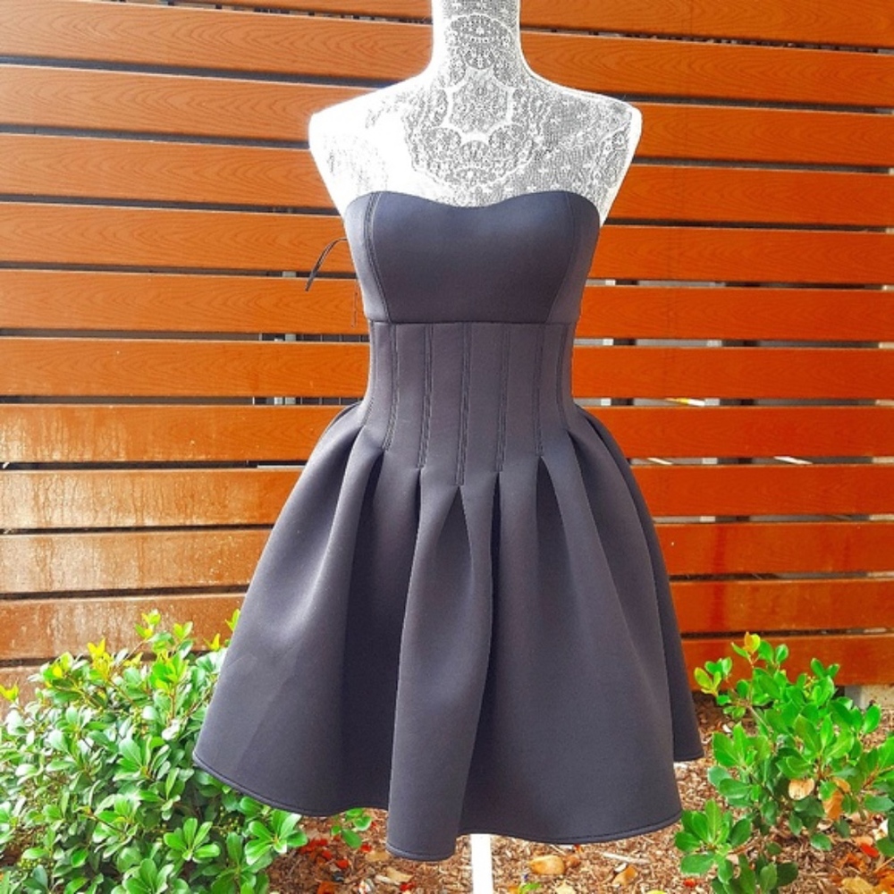 NASTY GAL BLACK NEOPRENE DRESS